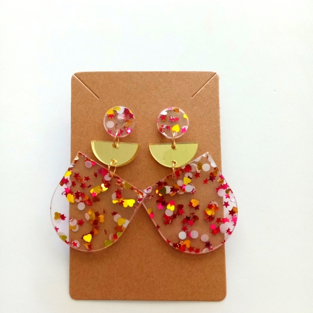 Colorful Confetti Drop Earrings